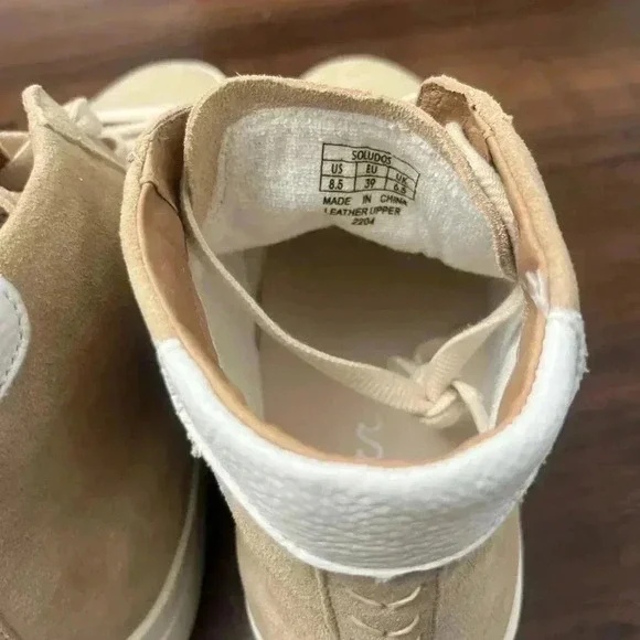 Soludos Ibiza Tan Sand High Top Sneakers Size 8.5 Suede Hipster Preppy Spring - Picture 8 of 12